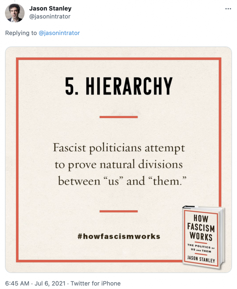 Jason Stanley The ten pillars of fascist politics Brave New