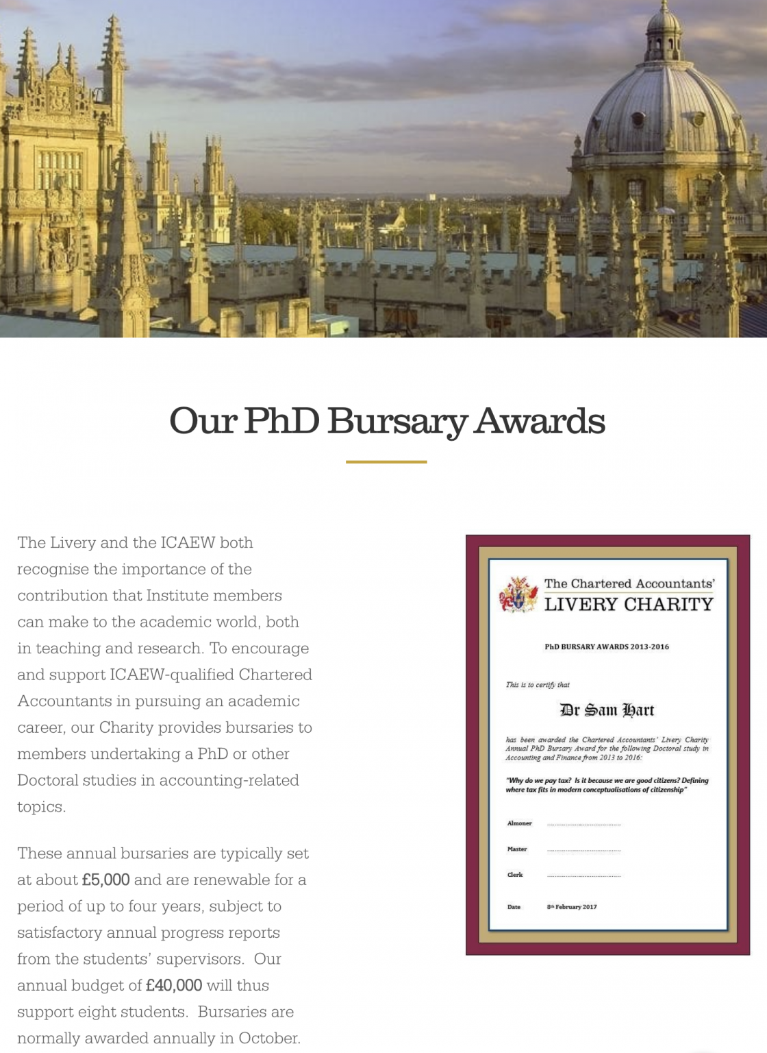 Bursaries for accounting PhDs